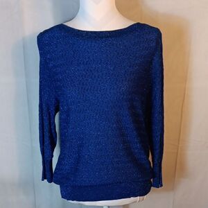 Elementz Royal Blue Metallic Textured Top